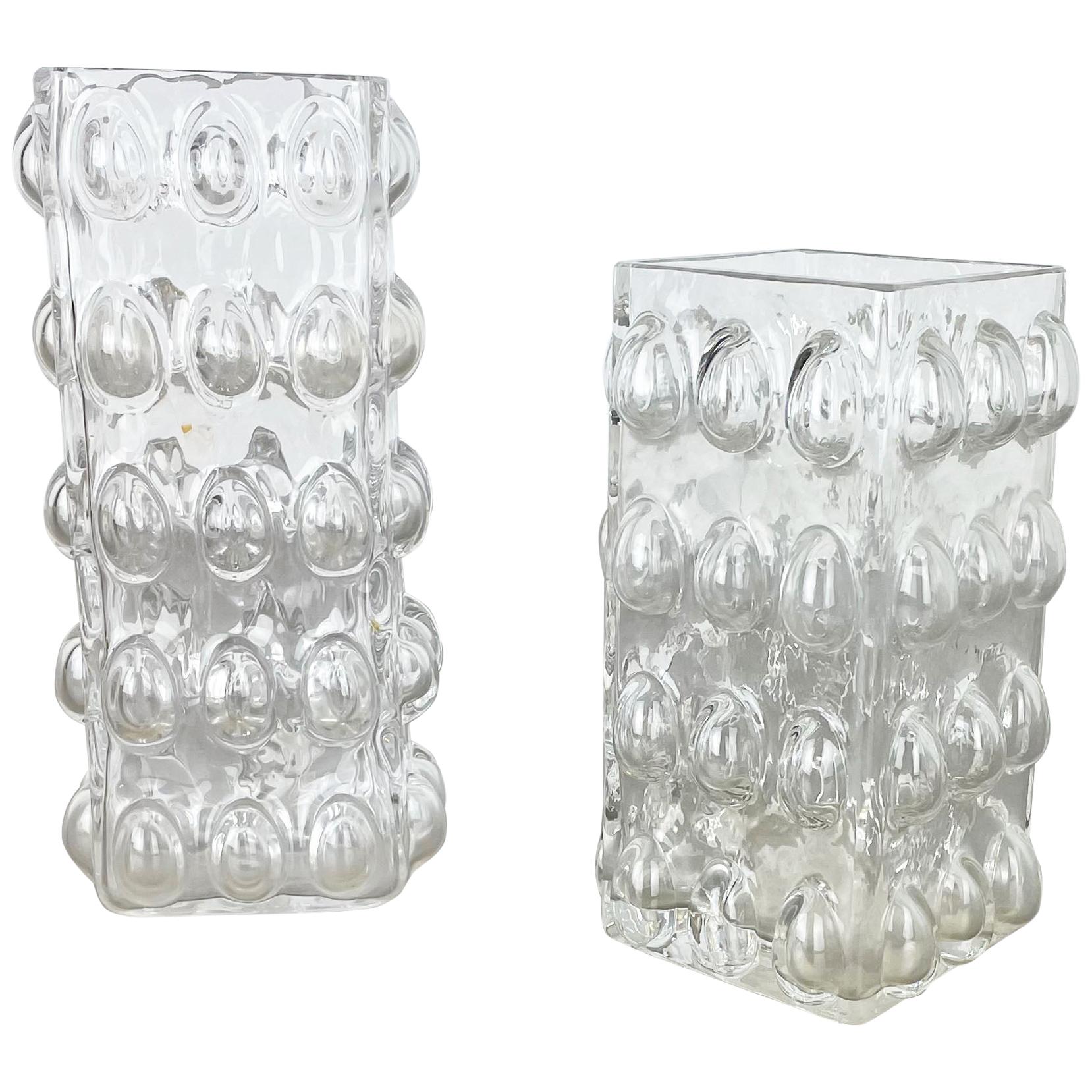 Set of 2 Bubble Vases by Wilhelm Braun-Feldweg for Hirschberg, Germany, 1960s For Sale