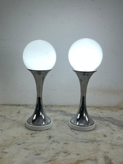 Set Of 2 "Bubbles" Bedside Lamps by Goffredo Reggiani, Oma Italy 1970s