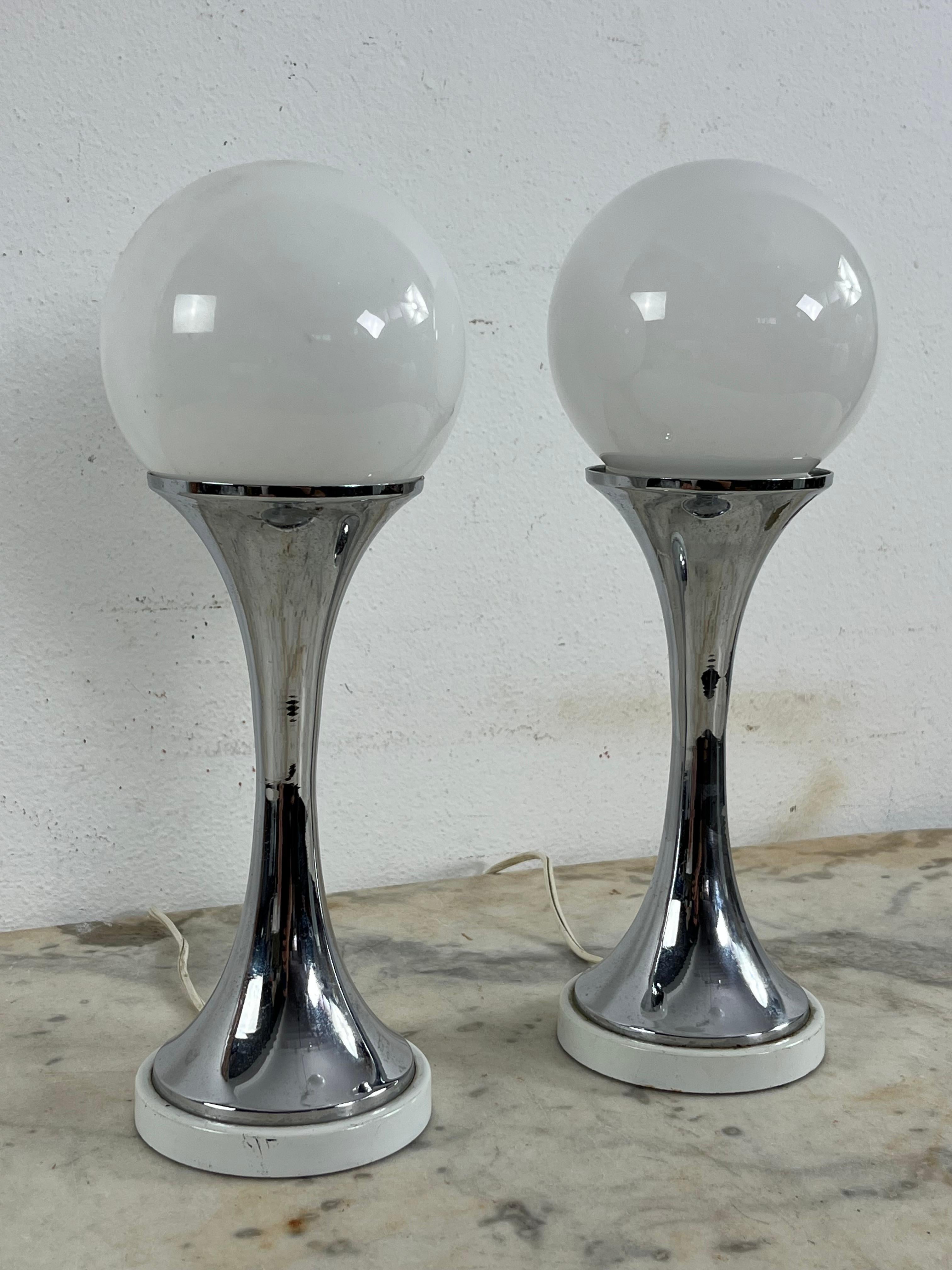 Set von 2 Nachttischen „Bubbles“ von Goffredo Reggiani, Oma Italien, 1970er Jahre (Glas) im Angebot