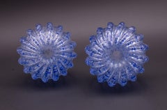 Ensemble de 2 vases Bubbles Blu par Barovier&Toso, années 1950