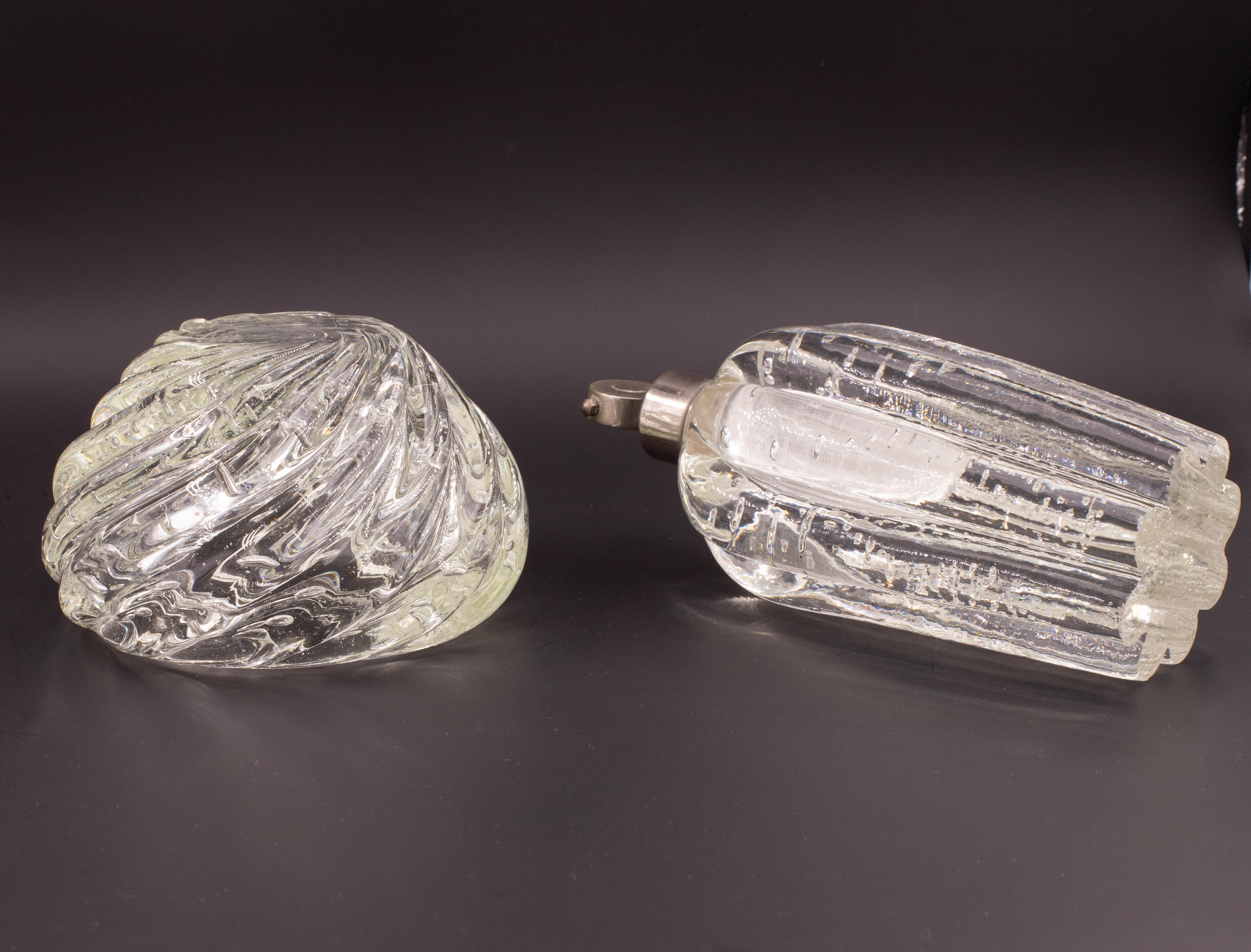 Metà XX secolo Set di 2 vasi in vetro Bubbles di Barovier&Toso, anni '50 in vendita