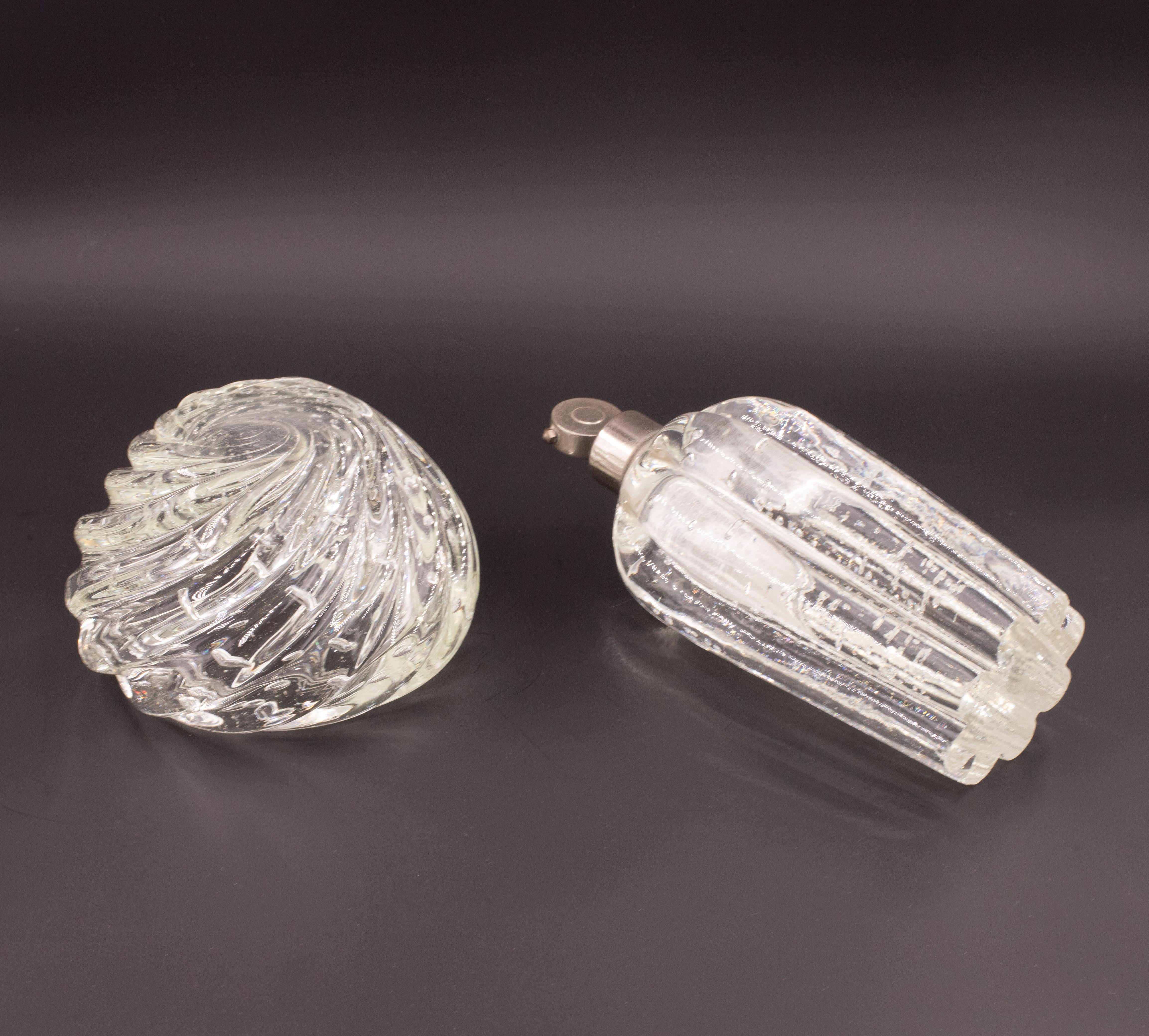 Set of 2 Bubbles Glass Vase by Barovier e Toso, 1950s For Sale 1