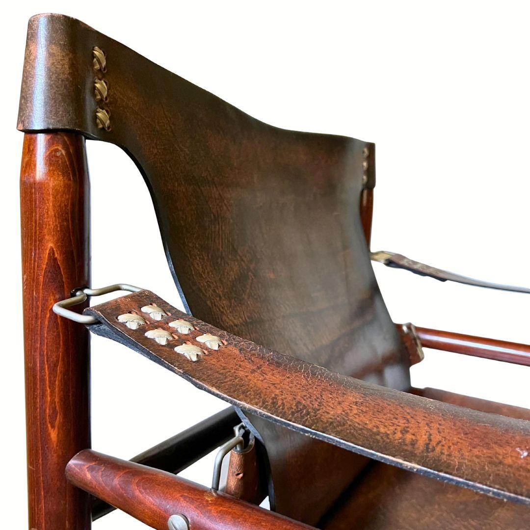 Set of 2 Buffalo Leather Safari Armchairs in the Style of Arne Norell, 1970s Bon état - En vente à Budapest, Budapest