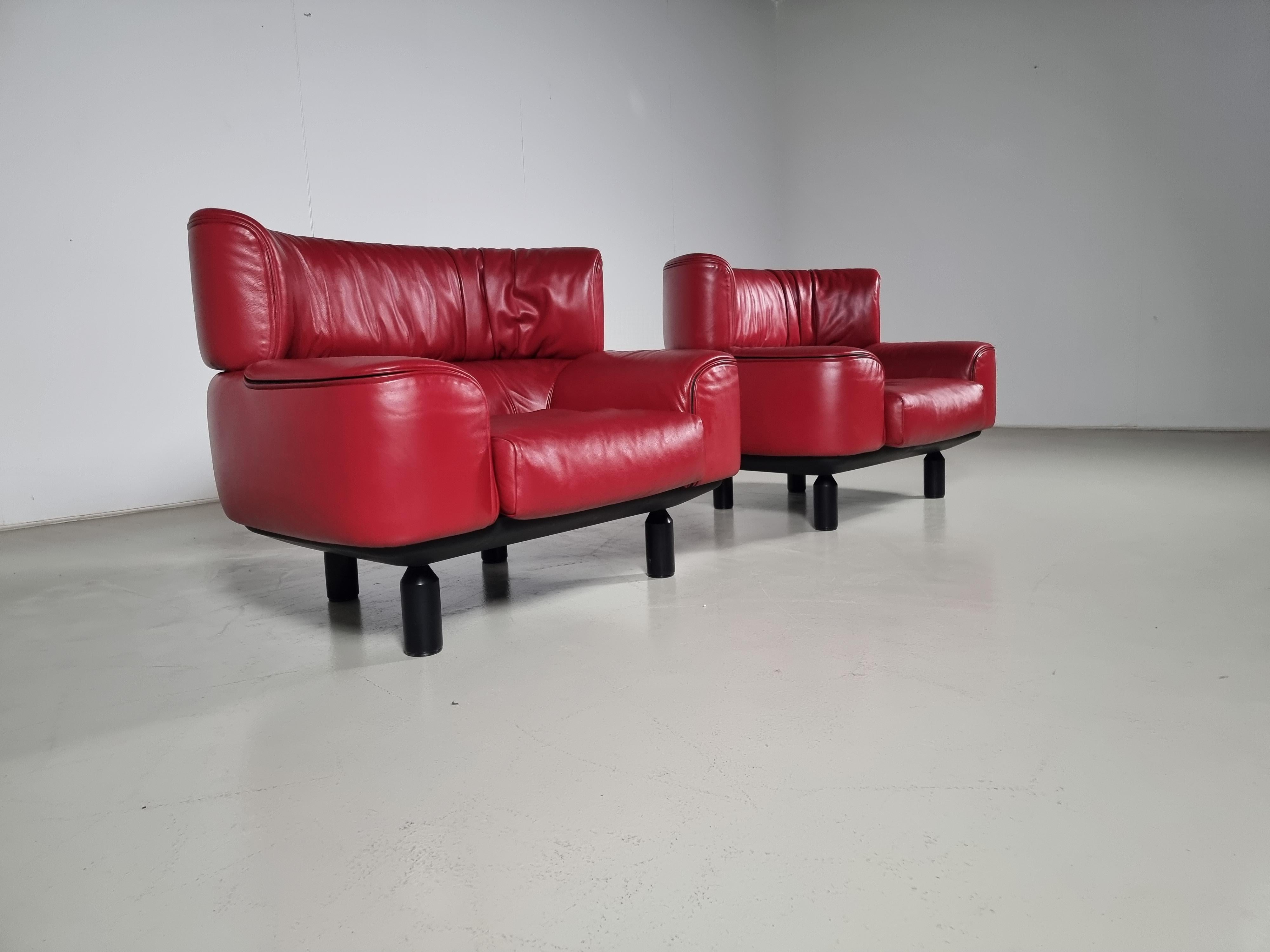Set of 2  Bull chairs by Gianfranco Frattini for Cassina, Italy, 1987 1