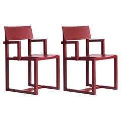 Set of 2, Burgundy Ernest Armchairs by Made By Choice