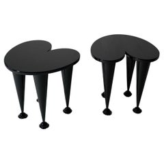 Set of 2 Burning Memories All Black Stools by the Shaw