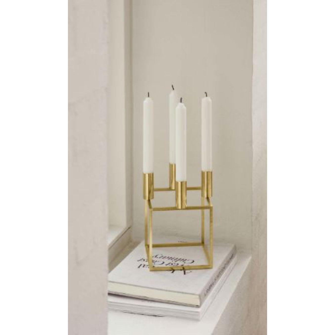 Set di 2 portacandele Kubus e Base 4 in rame brunito di By Lassen In condizioni Nuovo in vendita a Geneve, CH