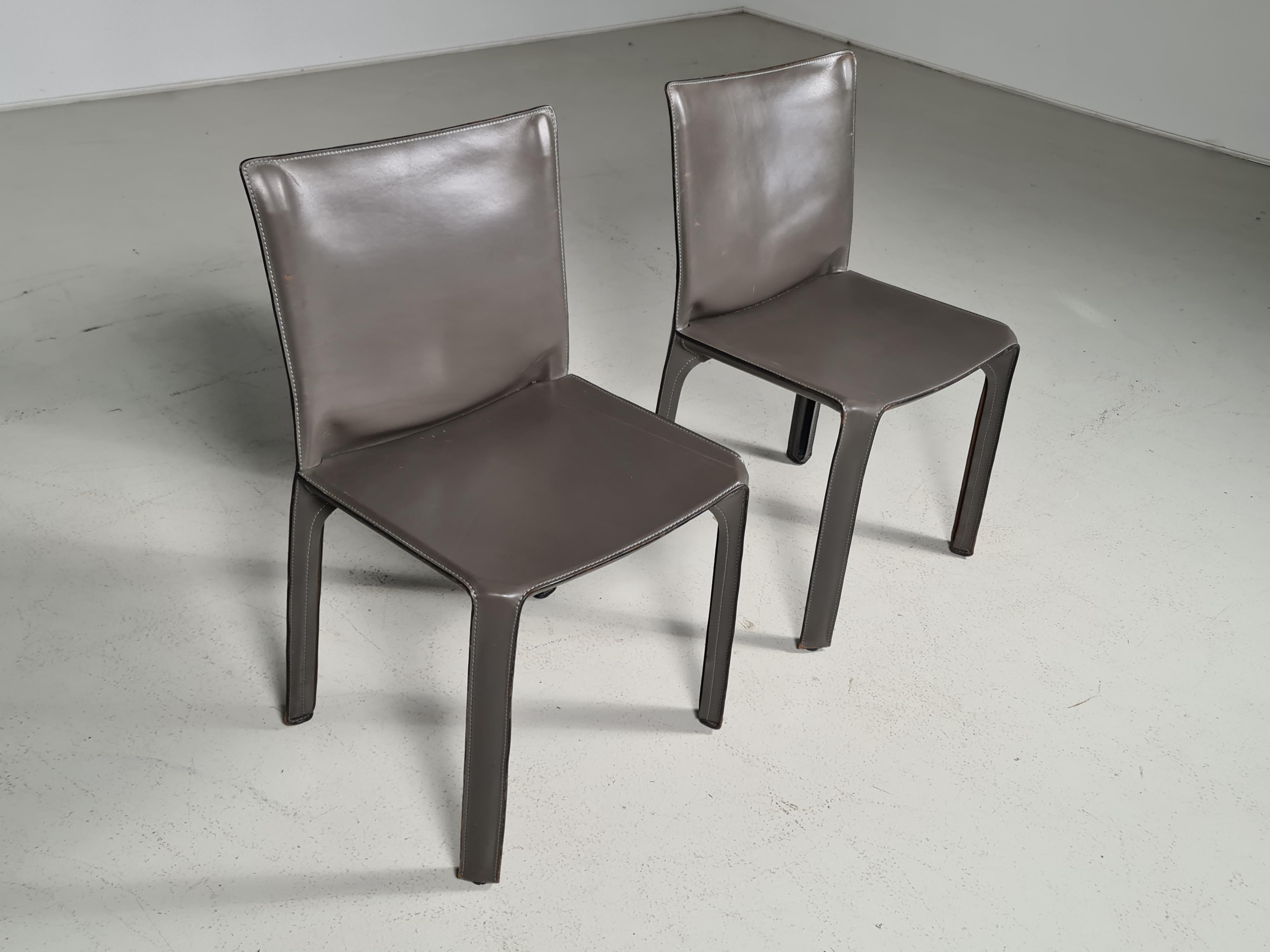Set of 2 CAB 412 Chairs by Mario Bellini for Cassina, 1980s 3