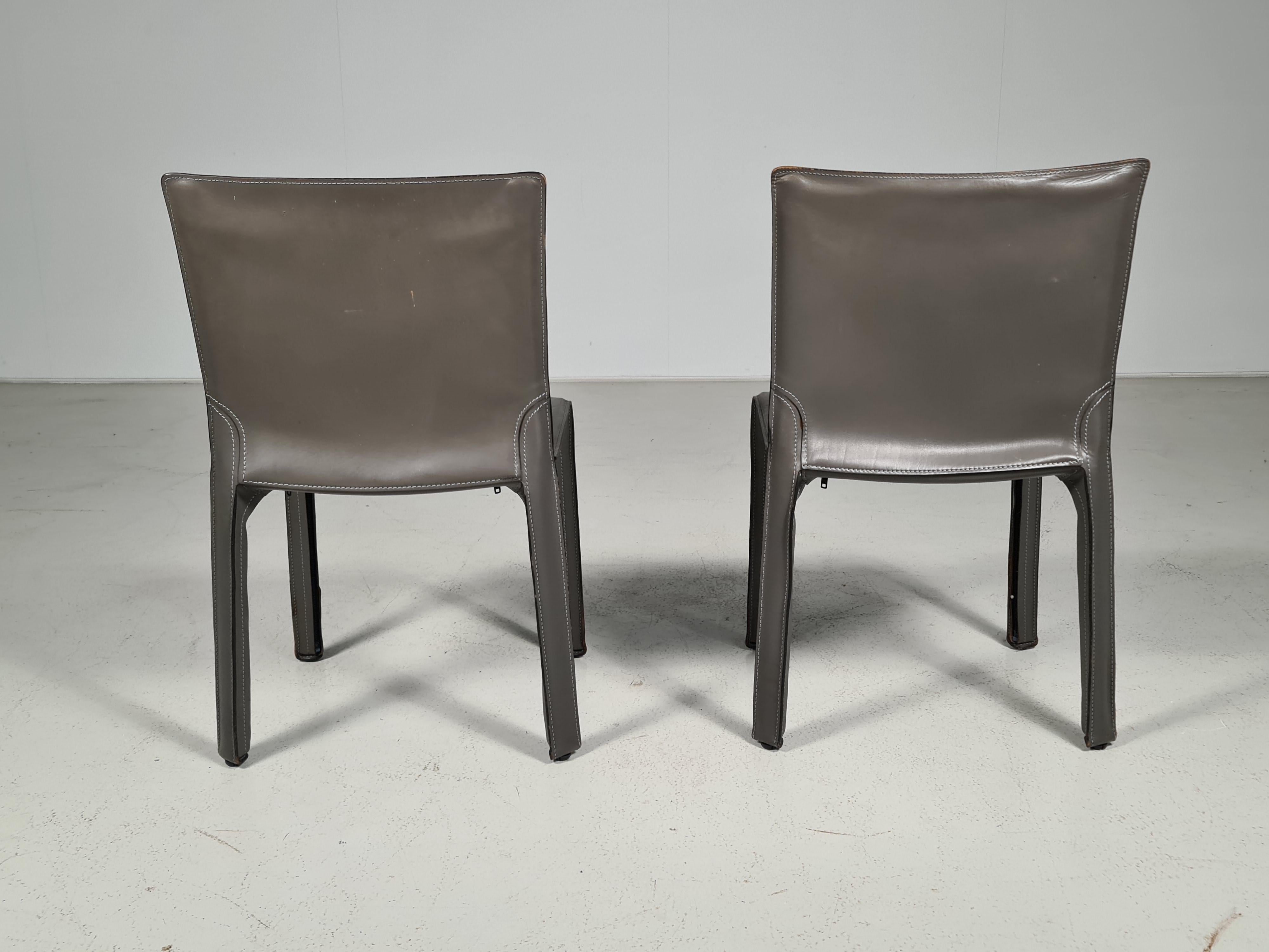 Set of 2 CAB 412 Chairs by Mario Bellini for Cassina, 1980s 2