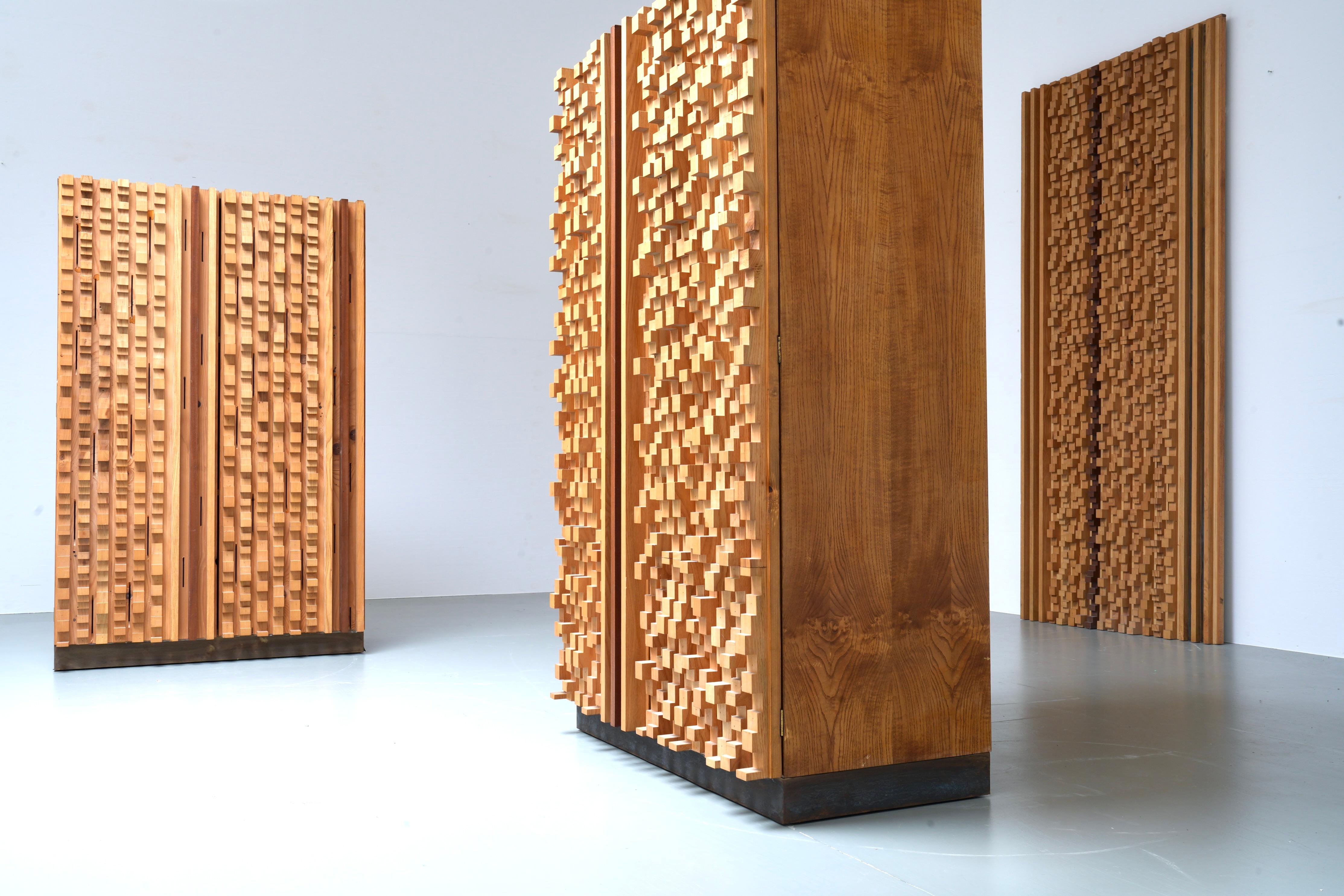 Set of 2 Cabinets and 3 Wall Panels by Stefano d'Amico, Italy, 1974 For Sale 1