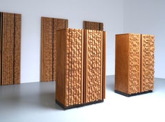 Satz von 2 Schränken aus Buche und Esche von Stefano d'Amico, Italien, 1974