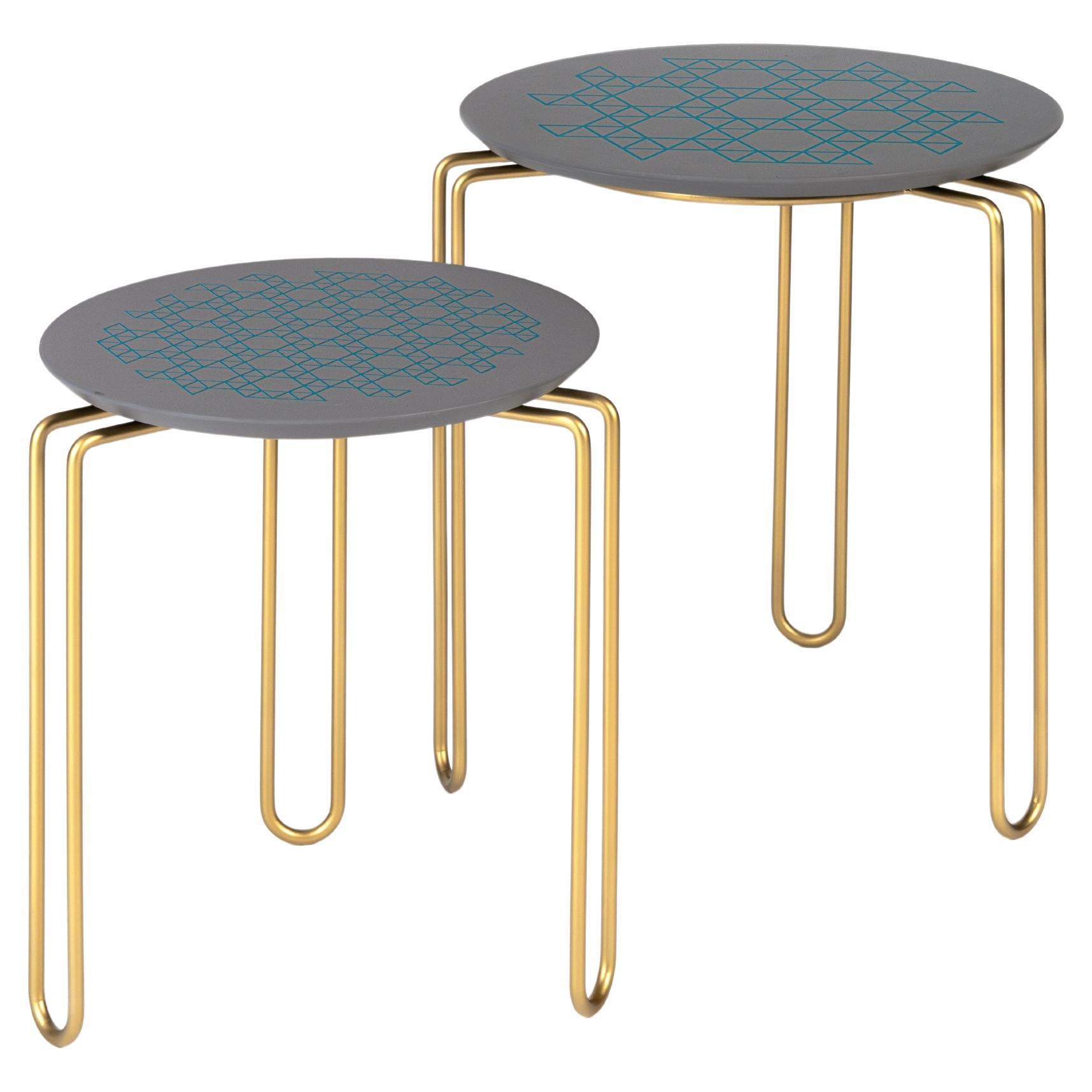 Set of 2 Caleido Coffee Table by Mentemano For Sale