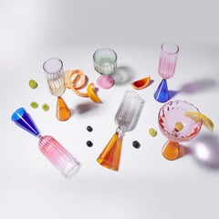 Ensemble de 2 flûtes en verre Calypso de Serena Confalonieri