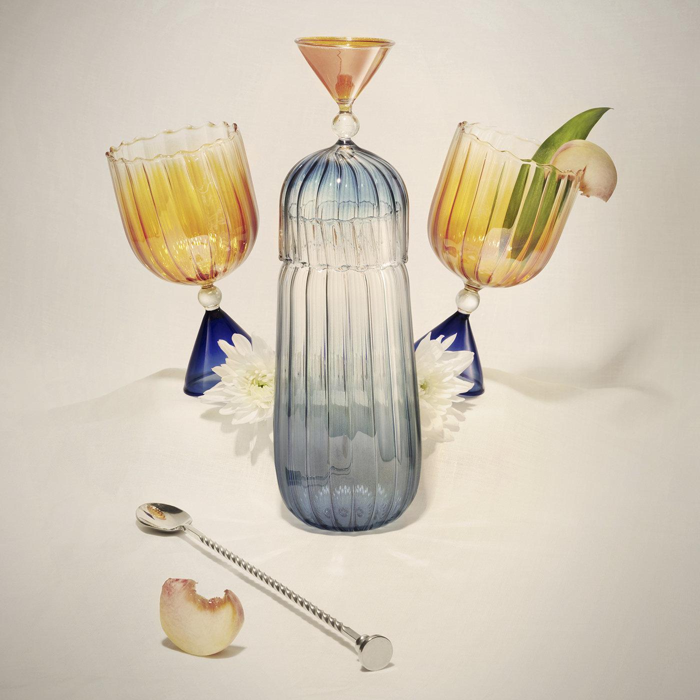 Vetro Set di 2 bicchieri da acqua/vino Calypso Orange di Serena Confalonieri in vendita