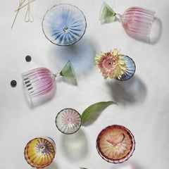 Set di 2 bicchieri da vino Calypso rosa e ambra di Serena Confalonieri