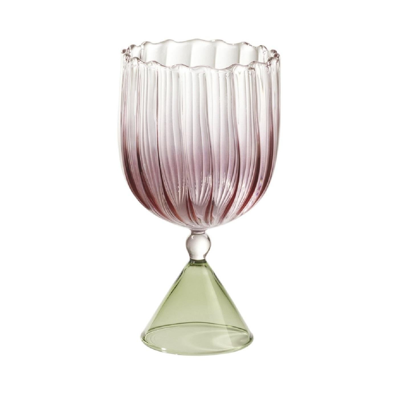 Set di 2 bicchieri da acqua/vino Calypso Pink di Serena Confalonieri In condizioni Nuovo in vendita a Milan, IT