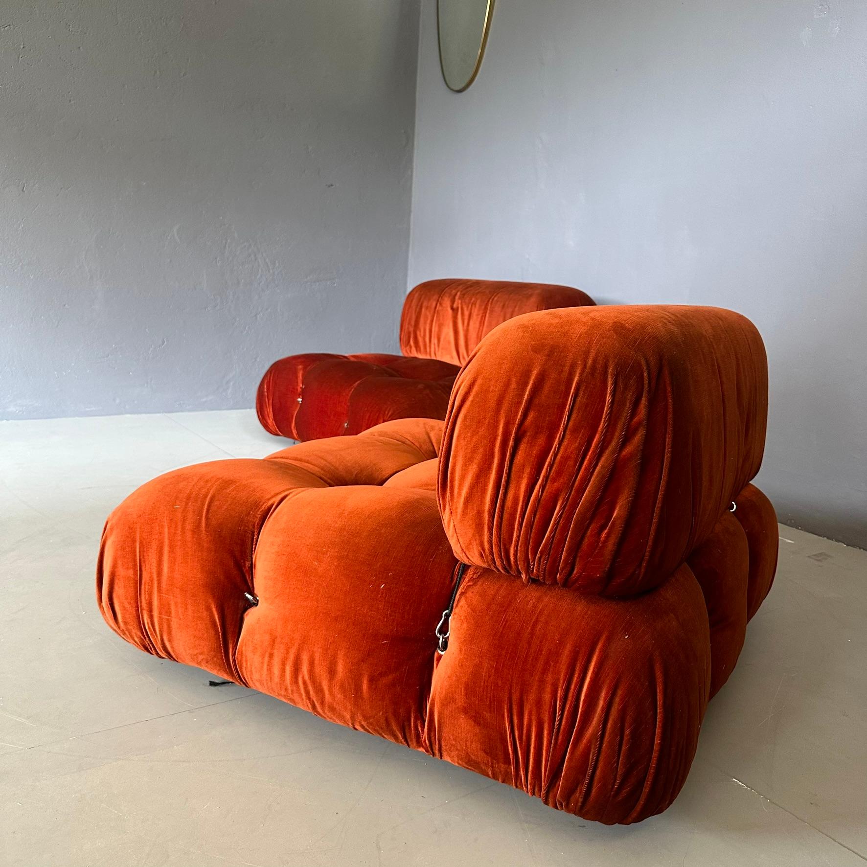 Set of 2 Camaleonda modular armchairs/sofas by Mario Bellini, C&B 1970 1970s 3
