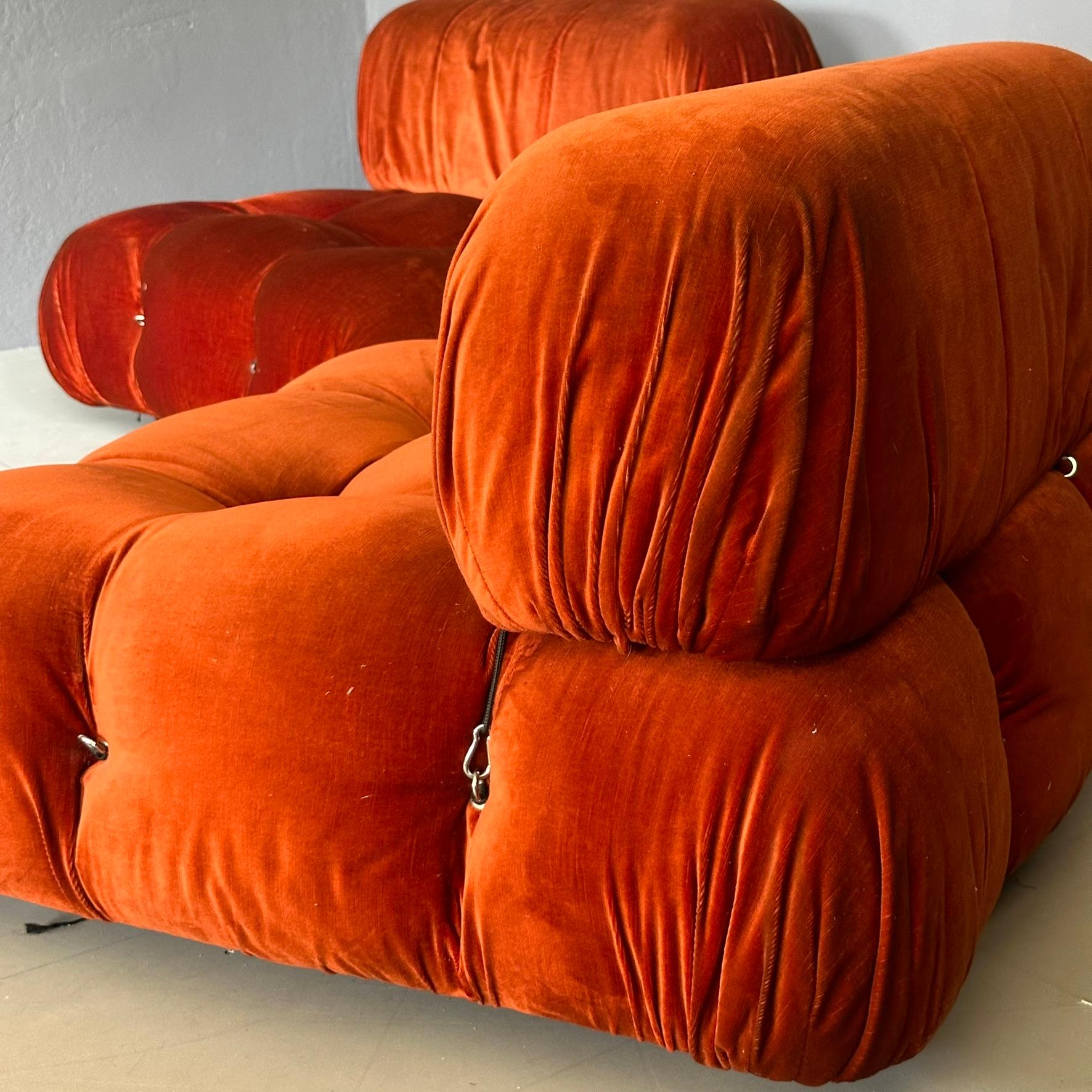 Set of 2 Camaleonda modular armchairs/sofas by Mario Bellini, C&B 1970 1970s 1