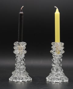 Set of 2 Candle holder in Murano Rostrato Glass by Barovier e Toso, 1950