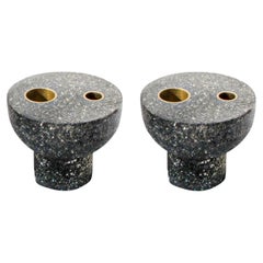 Set of 2 Candle Holders. From The Tempera series