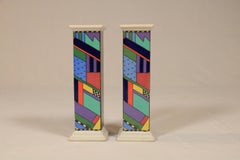 Set of 2 Candlesticks, Memphis Milano Style, by Rosenthal Germany