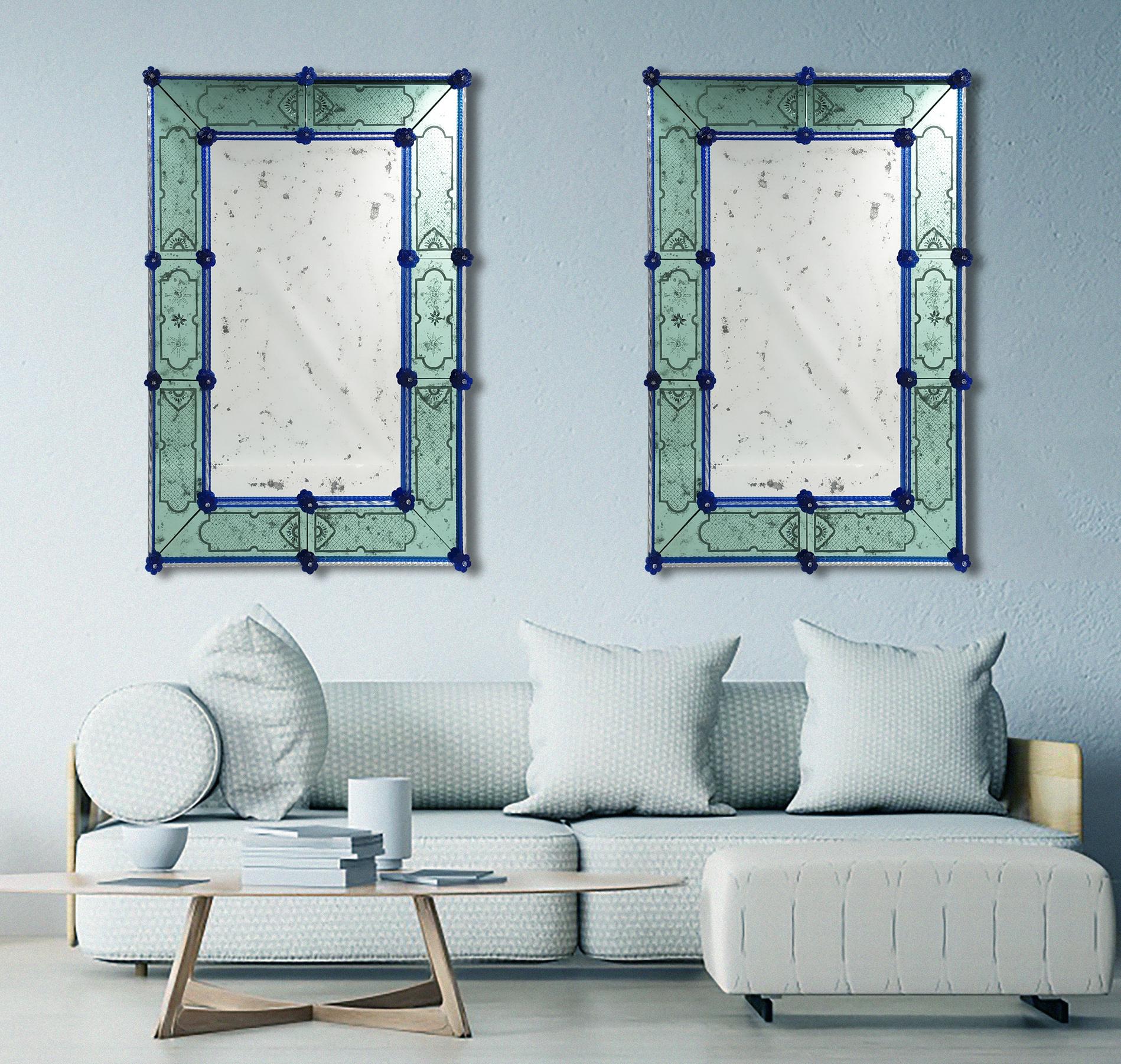 Set di 2 specchiere di lusso di Murano 