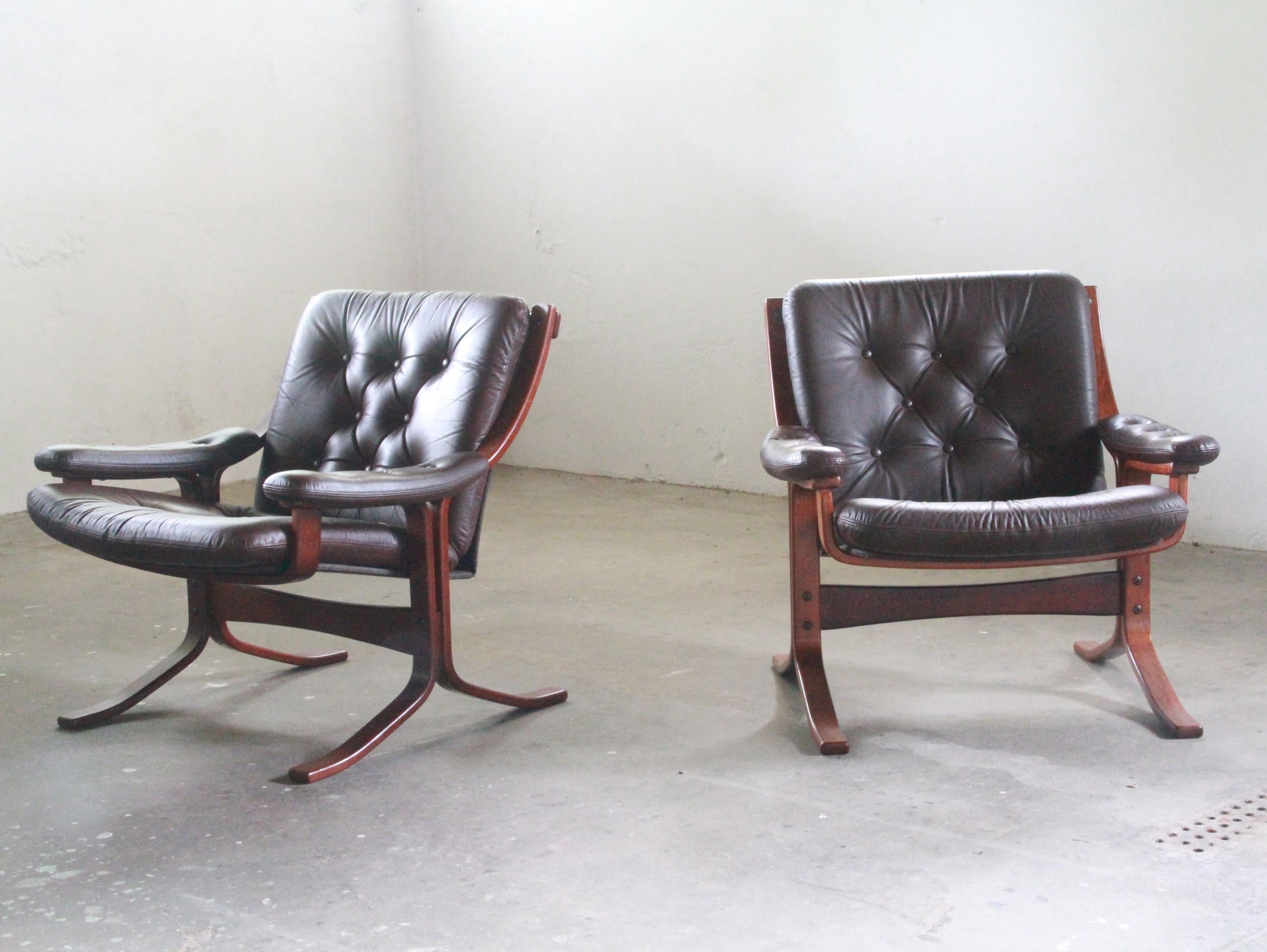 Ensemble de 2 fauteuils cantilever attr. Jon Hjortdal, Velledalen 1970 en vente 3