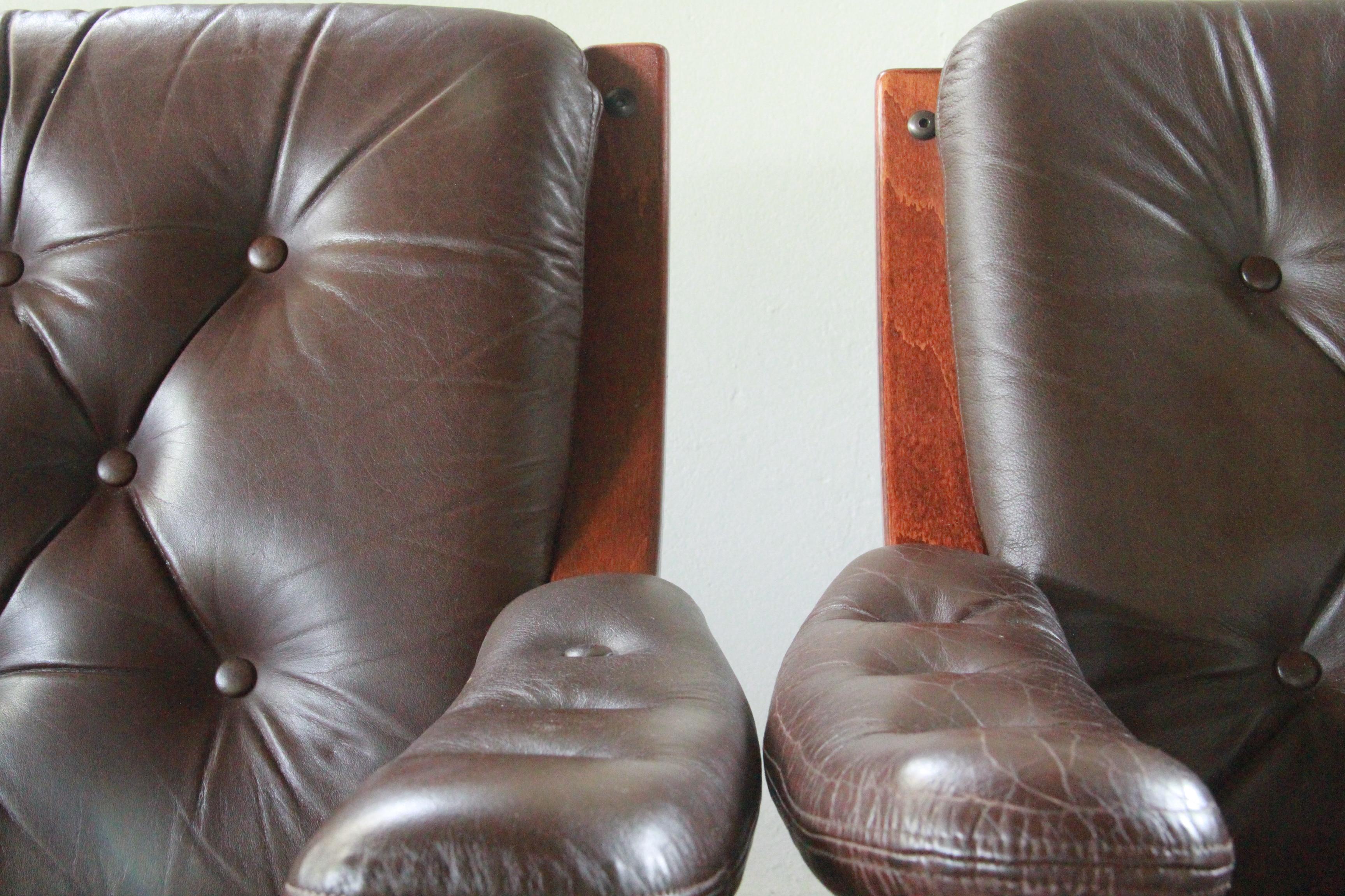 Ensemble de 2 fauteuils cantilever attr. Jon Hjortdal, Velledalen 1970 en vente 9