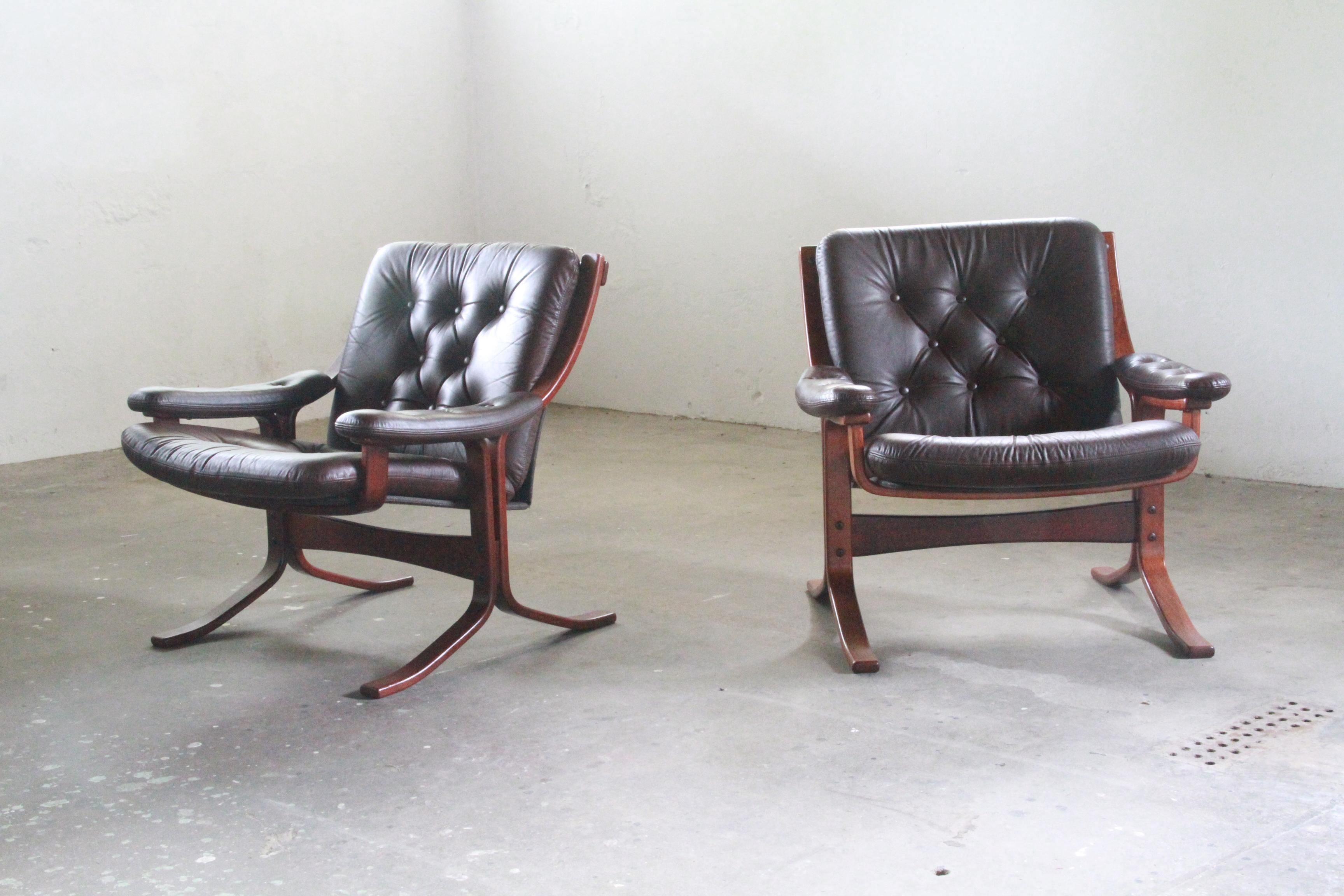 Ensemble de 2 fauteuils cantilever attr. Jon Hjortdal, Velledalen 1970 en vente 1