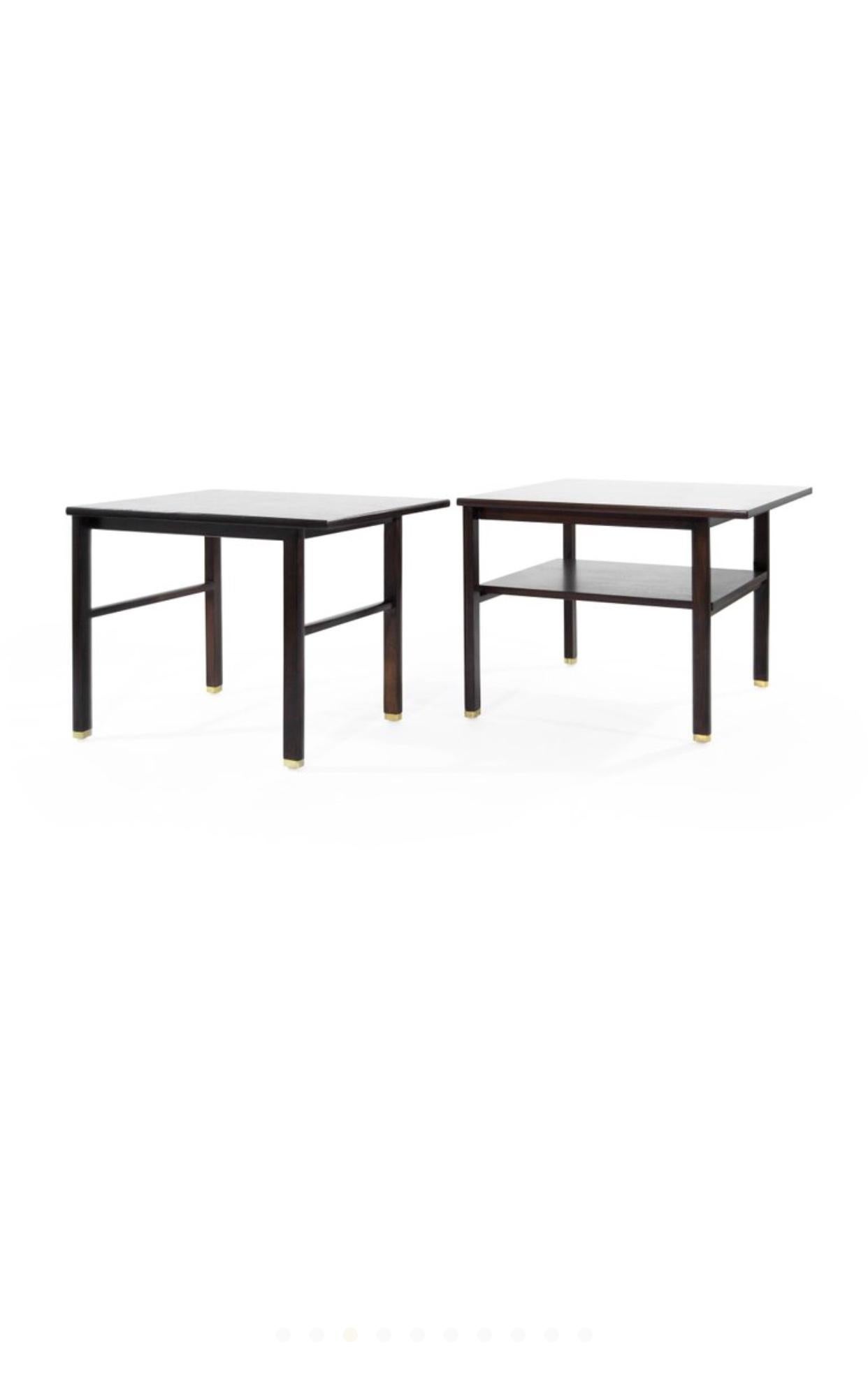 Mid-Century Modern Set of 2 Cantilever End Tables by Dunbar For Sale