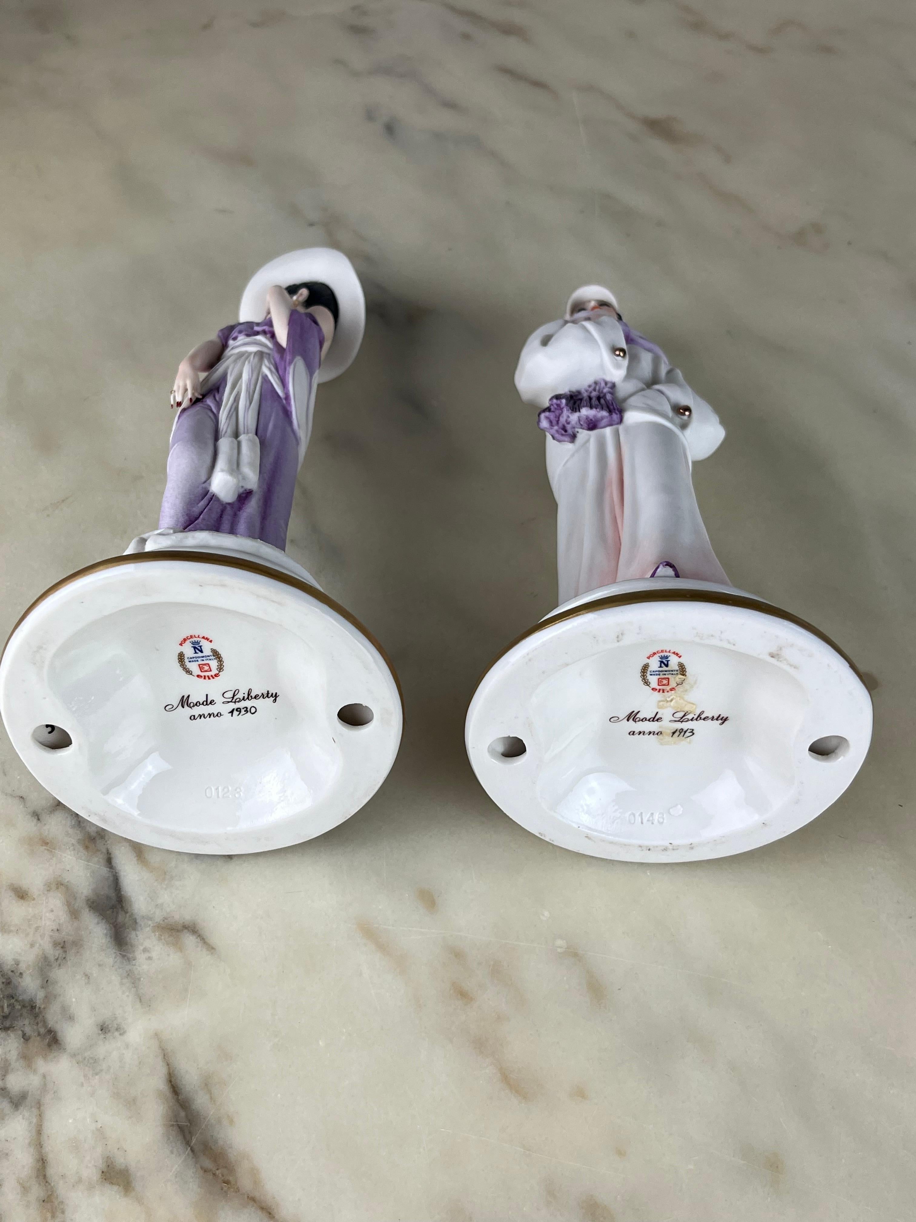 Set of 2 Capodimonte Figurines by Sandro Maggioni, Italy, 1980s 8