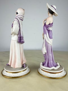 Set of 2 Capodimonte Figurines by Sandro Maggioni, Italy, 1980s