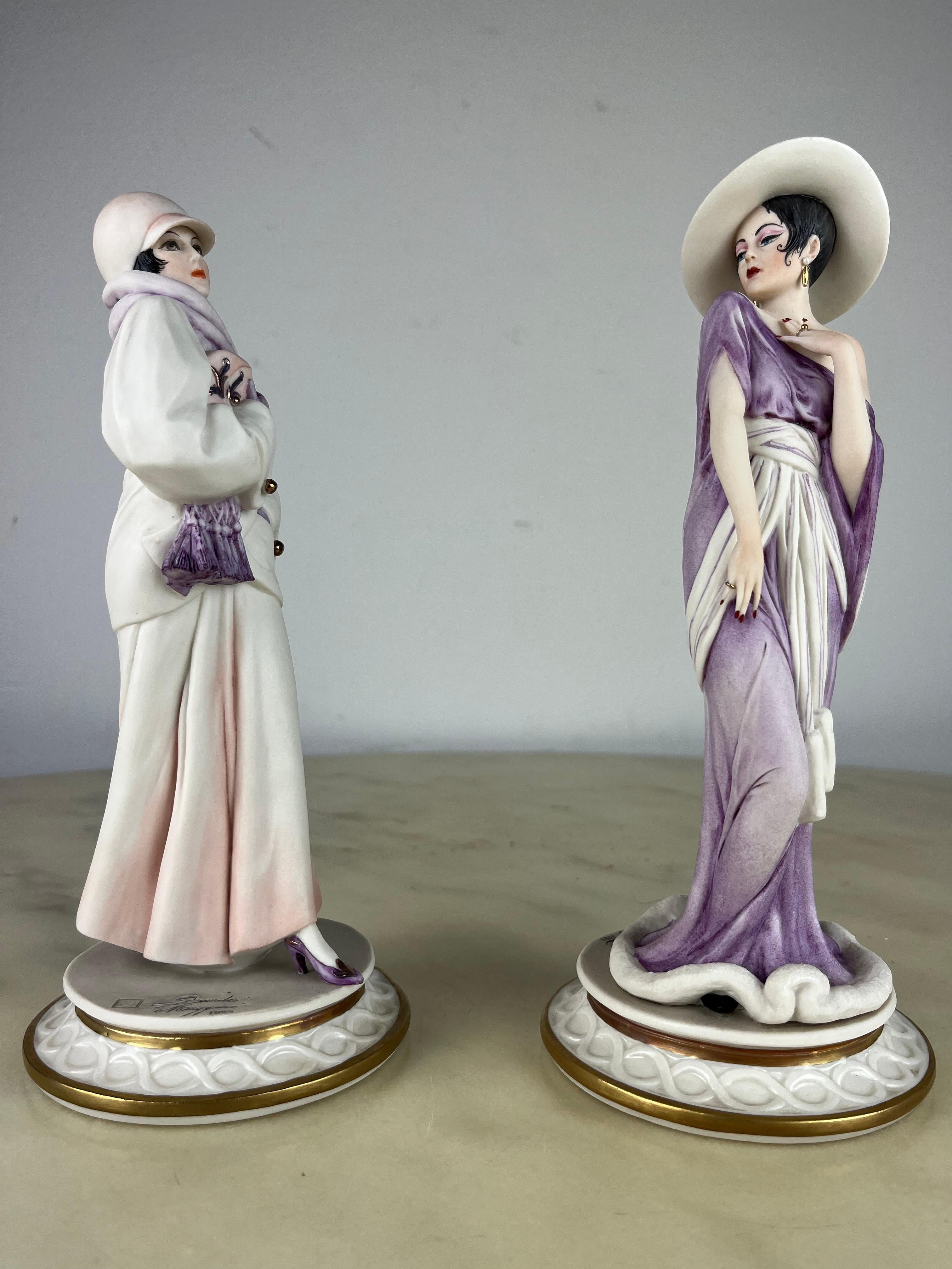Set of 2 Capodimonte Figurines by Sandro Maggioni, Italy, 1980s In Excellent Condition For Sale In Palermo, IT
