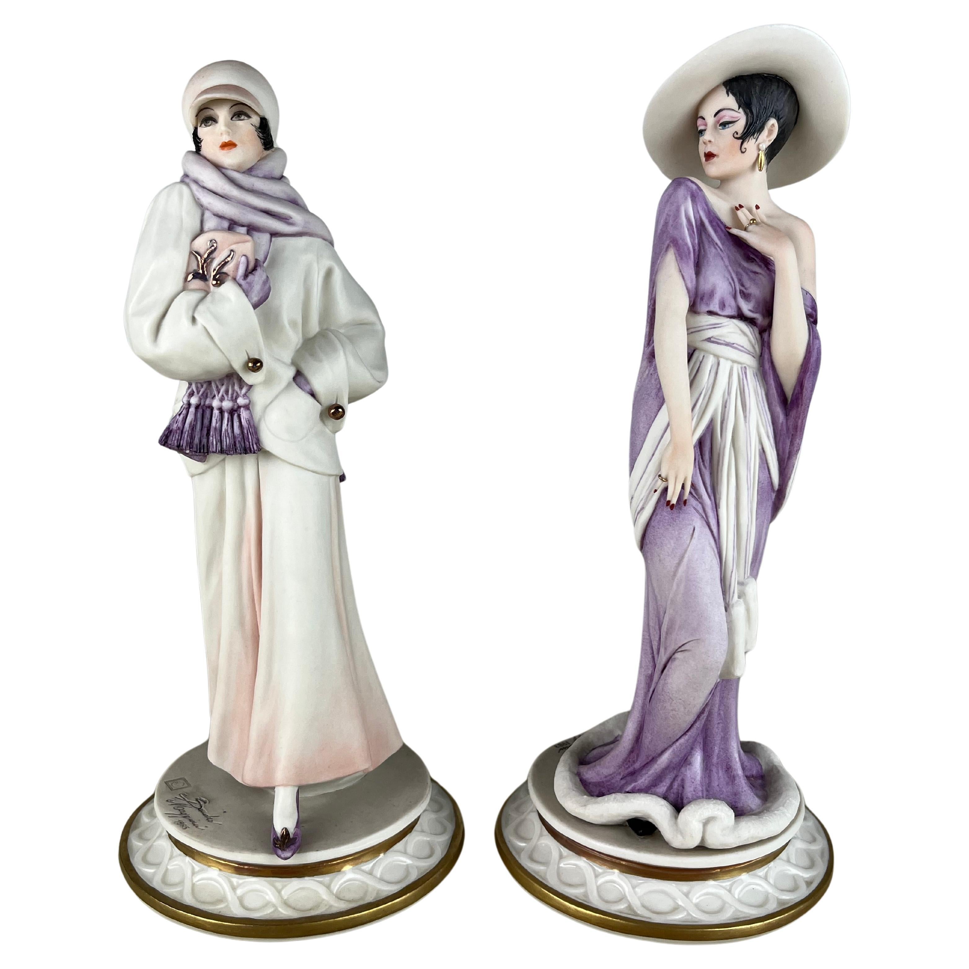Set of 2 Capodimonte Figurines by Sandro Maggioni, Italy, 1980s For Sale