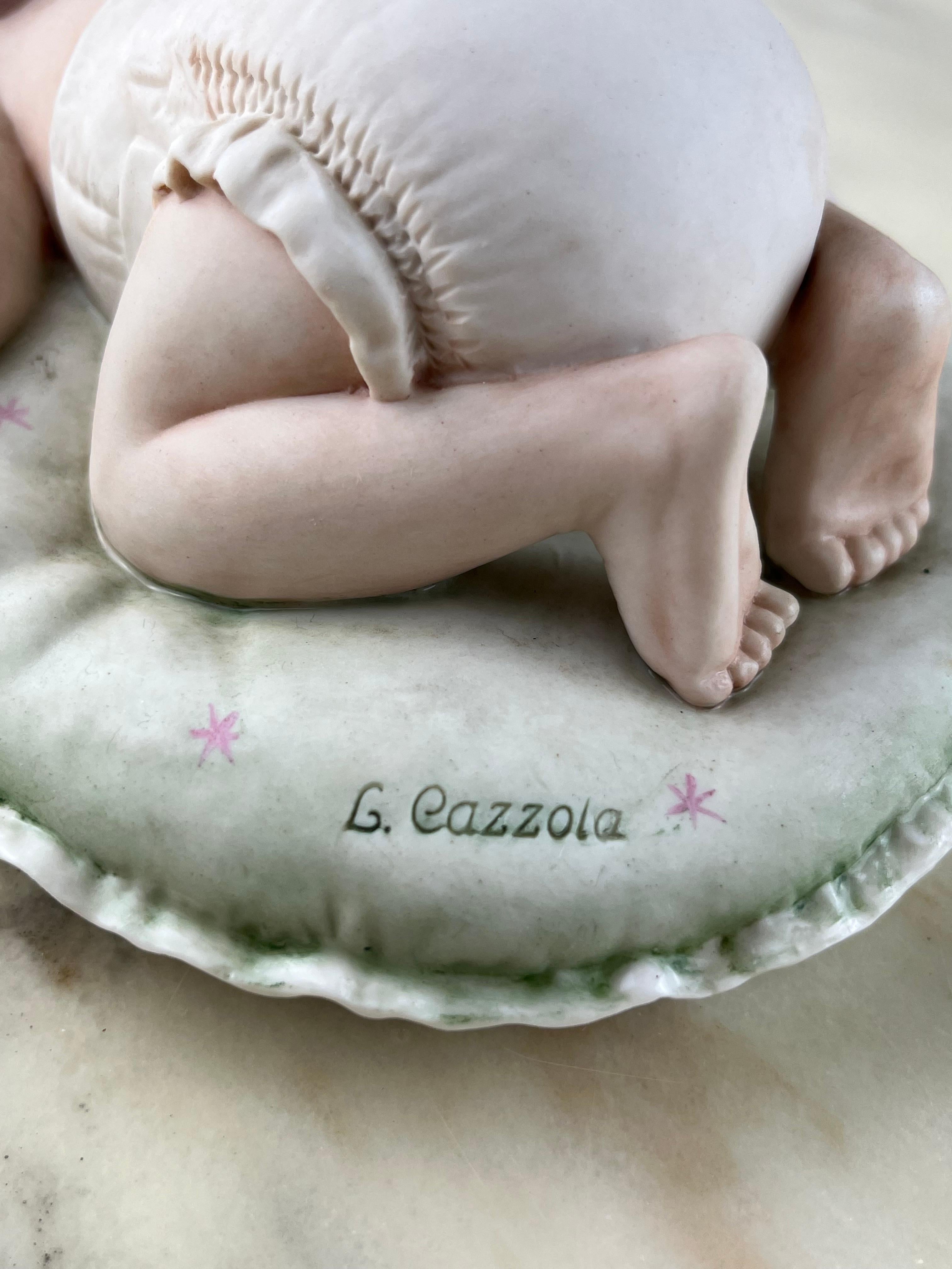 Set von 2 Capodimonte Principe-Porzellan „Sleeping children“ Hergestellt in Italien 1980 im Angebot 9