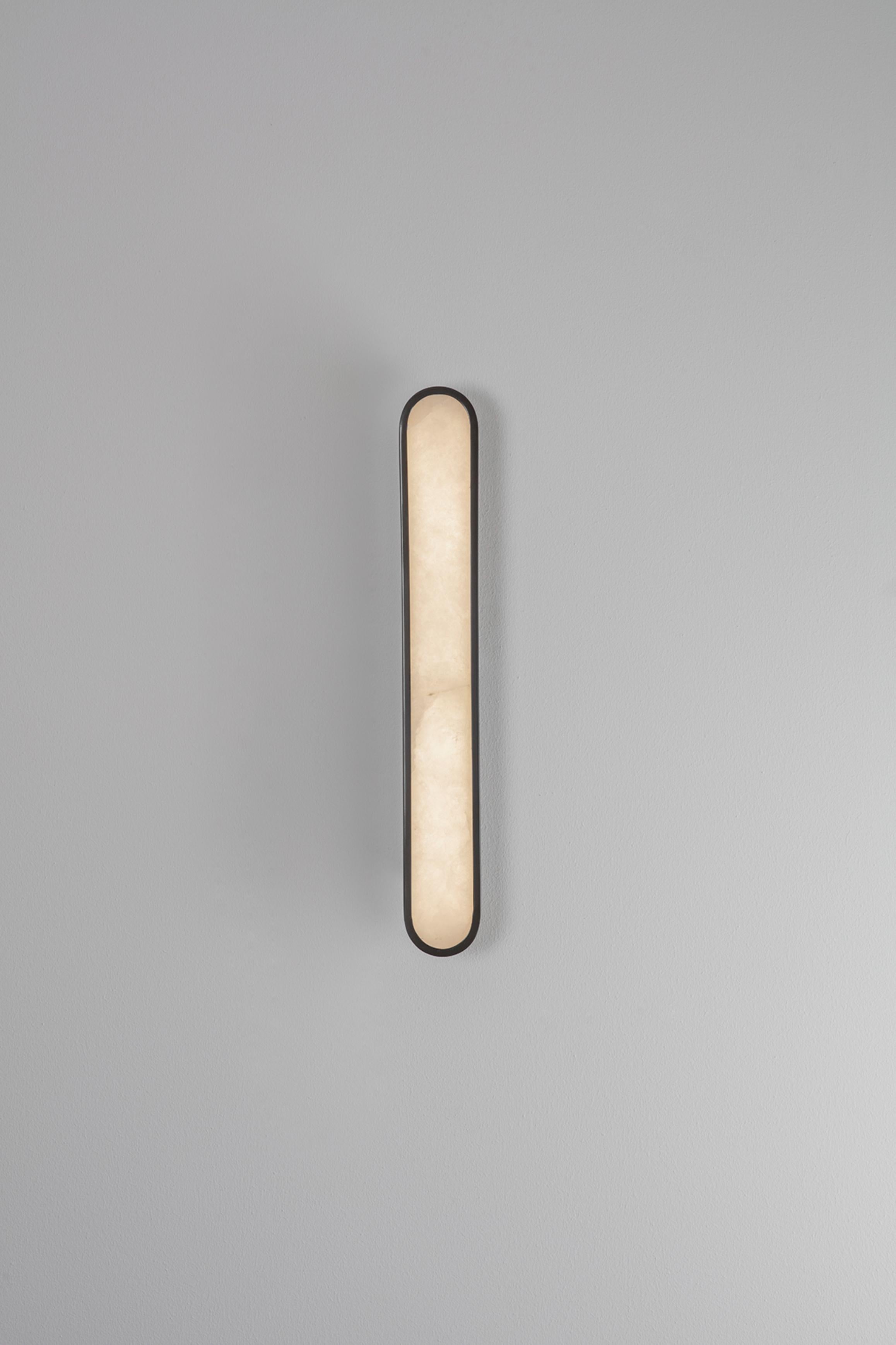 Post-Modern Set of 2 Capsule Black Wall Lights by Square in Circle