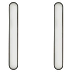 Set of 2 Capsule Black Wall Lights by Square in Circle