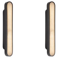 Set of 2 Capsule Black Wall Lights by Square in Circle