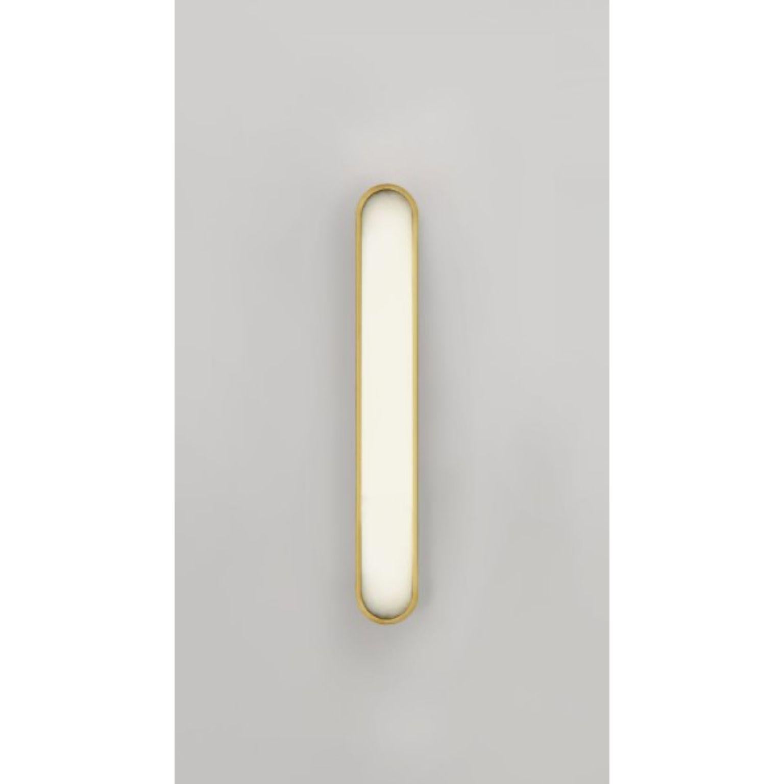 Post-Modern Set of 2 Capsule Golden Wall Lights by Square in Circle