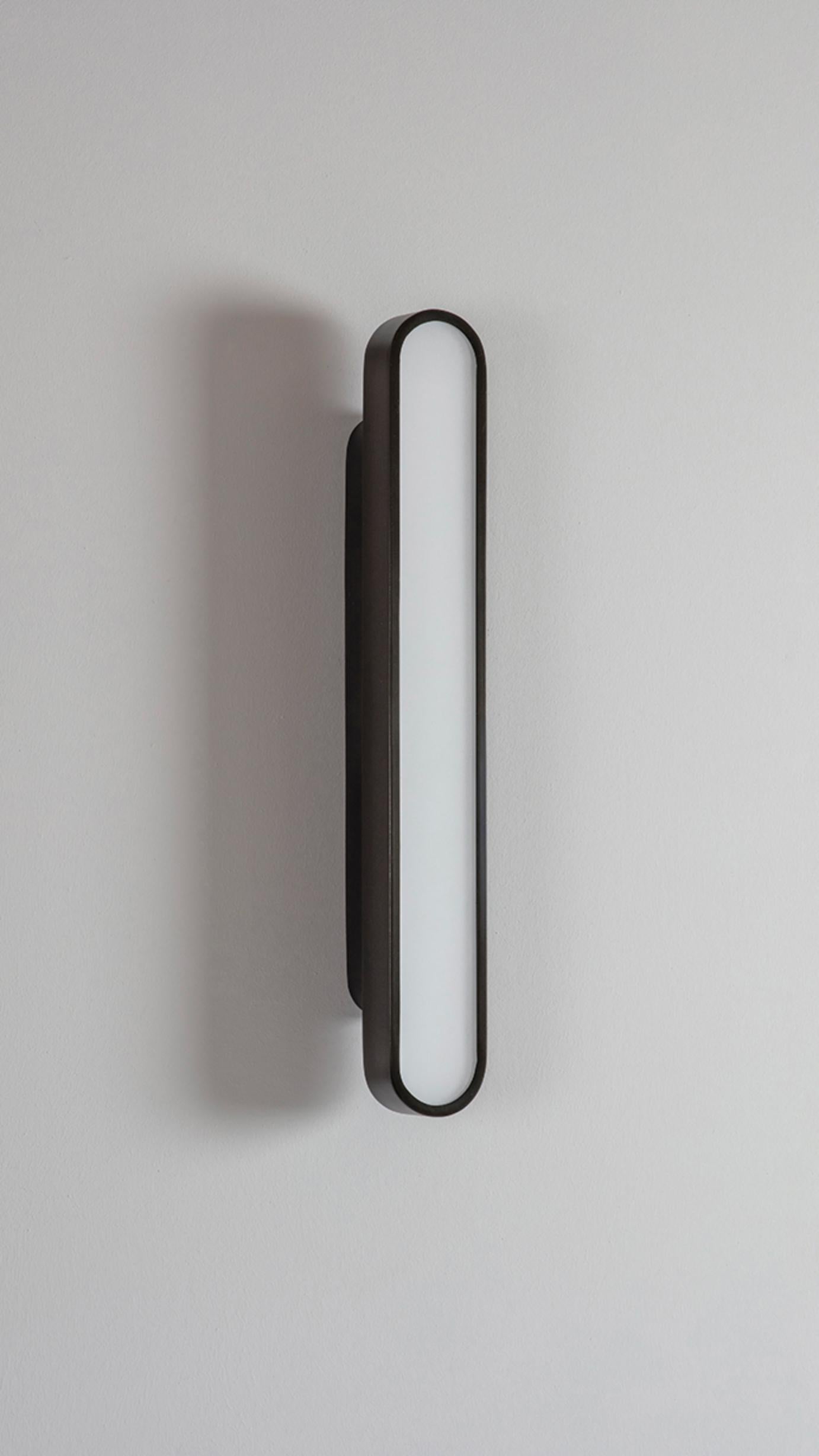 Contemporary Set of 2 Capsule Golden Wall Lights by Square in Circle