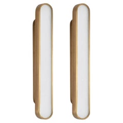 Set of 2 Capsule Golden Wall Lights by Square in Circle