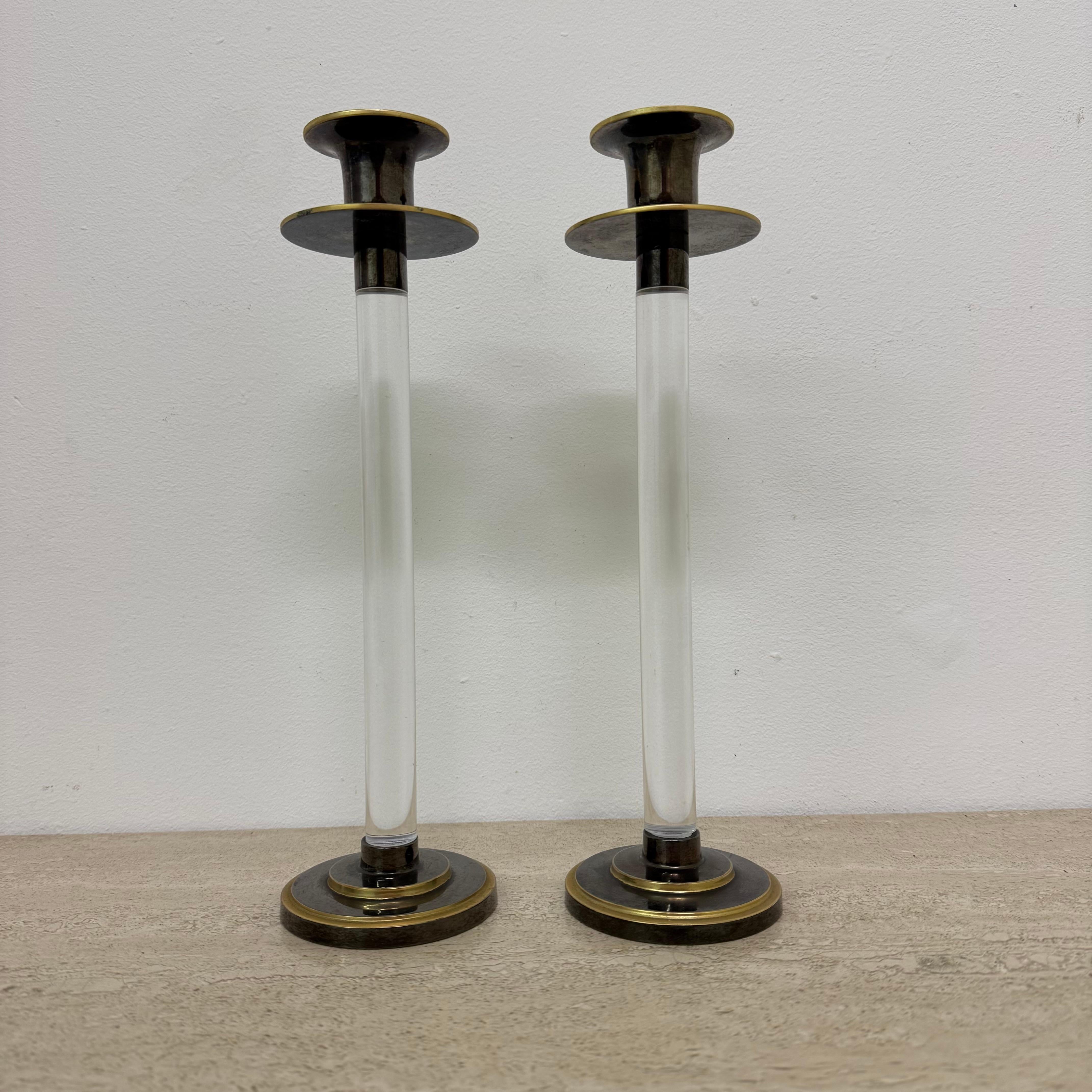 Set di 2 candele in lucite Caravell, anni '70 in vendita 4