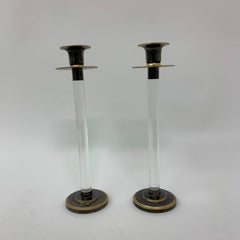 Set of 2 Caravell lucite candle sticks, 1970’s