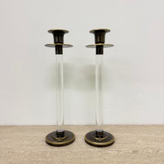 Set of 2 Caravell lucite candle sticks, 1970’s