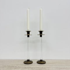Set of 2 Caravell lucite candle sticks, 1970’s