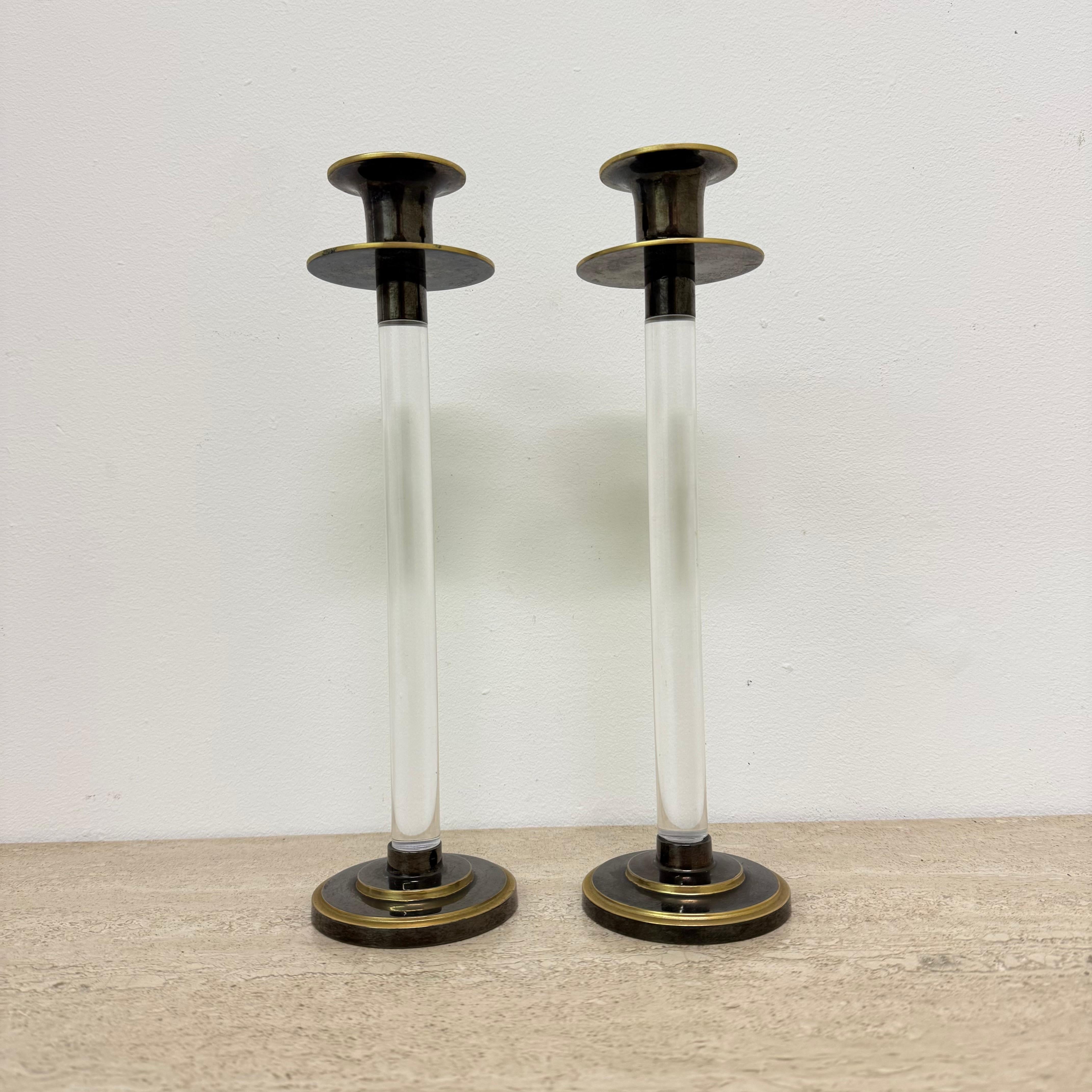 Olandese Set di 2 candele in lucite Caravell, anni '70 in vendita