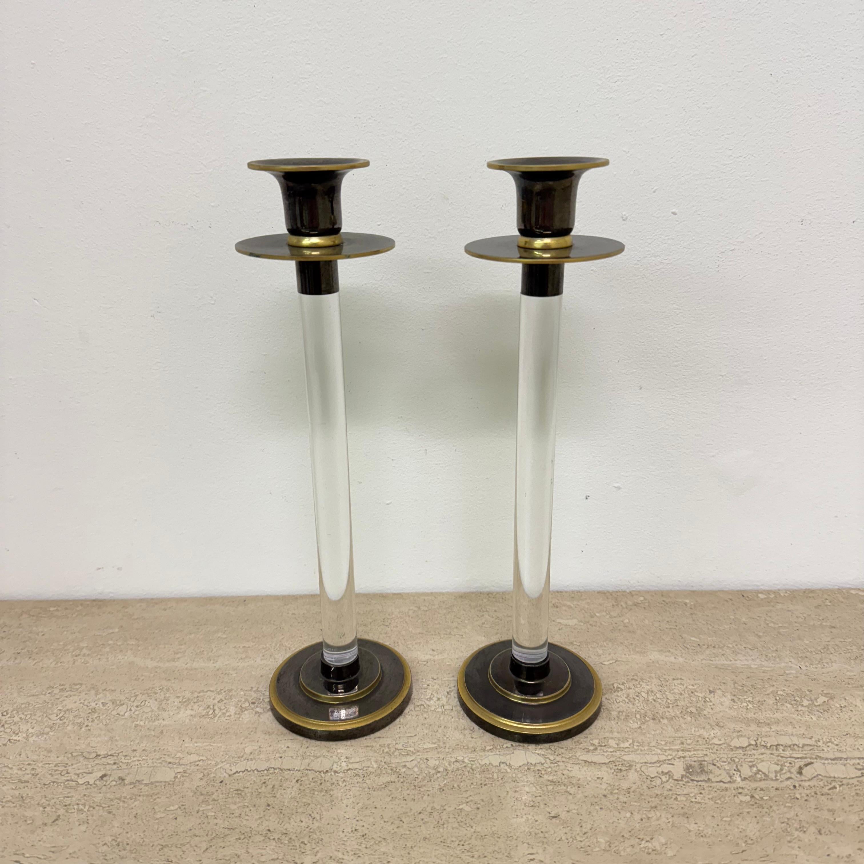 Set di 2 candele in lucite Caravell, anni '70 In condizioni buone in vendita a Delft, NL