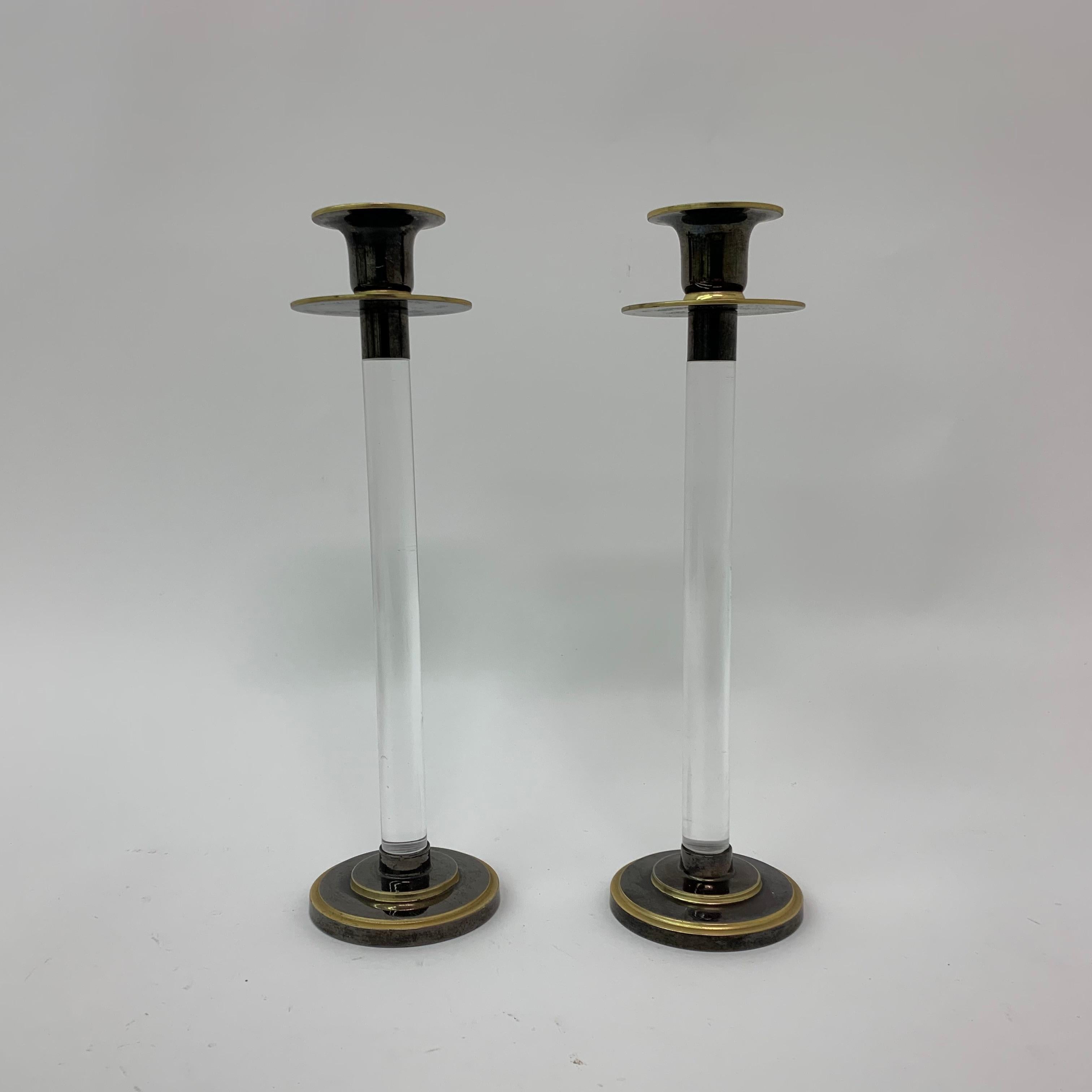 Set di 2 candele in lucite Caravell, anni '70 in vendita 1