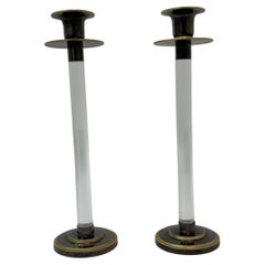 Set of 2 Caravell lucite candle sticks, 1970’s