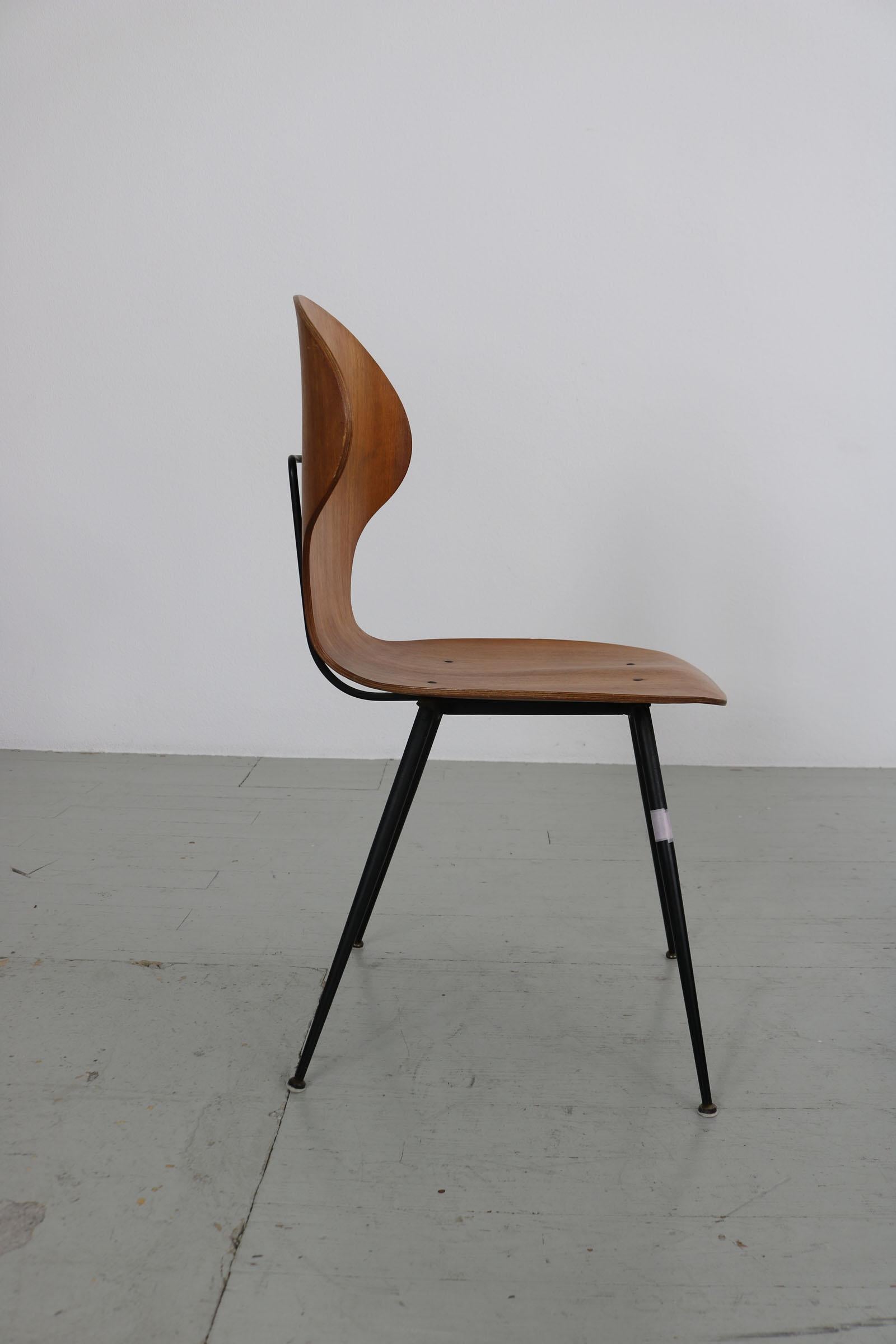 Set of 2 , Carlo Ratti Bentwood Chairs, Italy, 1950s by Industria Legni Curvati For Sale 3